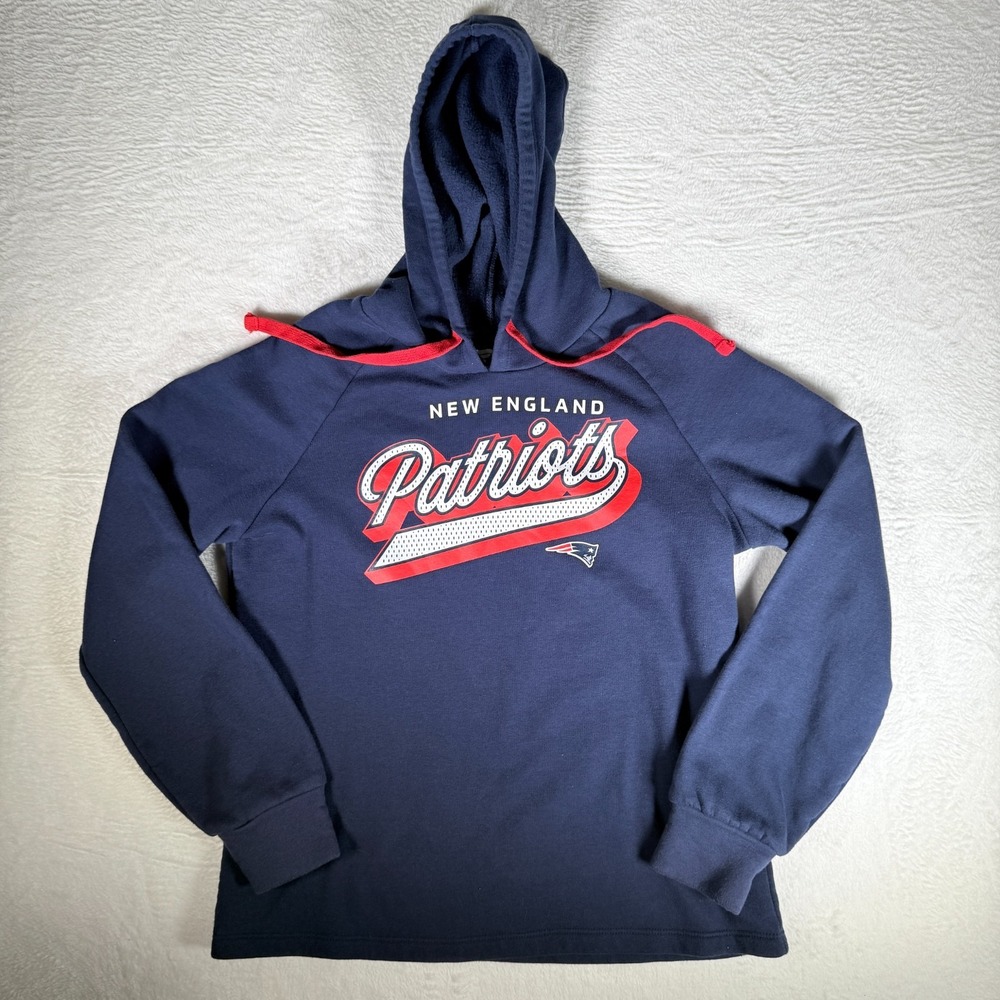 New England Patriots Fanatics Sideline Hoodie Sweatshirt (Women's Medium) Blue
